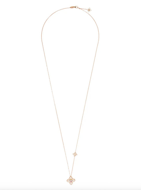 Collar multipiedra Princesa Flor en oro rosa de 18 quilates